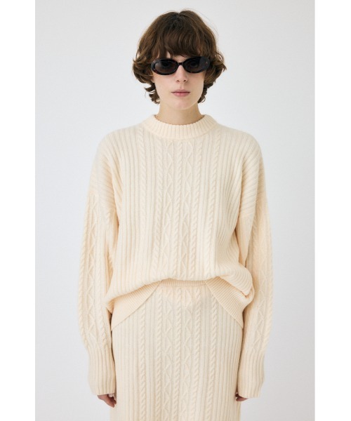 MOUSSY（マウジー） ニット セーター RIB CABLE ニットトップス