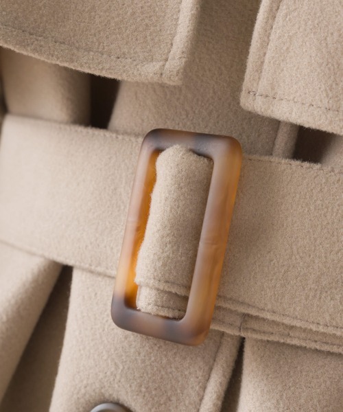 「OMNES」 ステンカラーコート FREE チャコール レディース_画像5