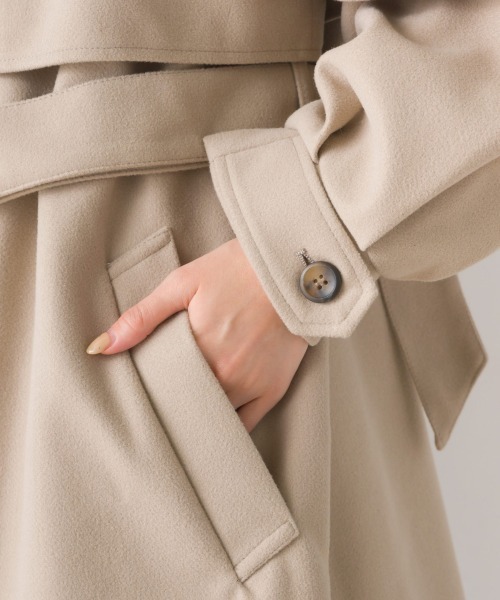 「OMNES」 ステンカラーコート FREE チャコール レディース_画像6