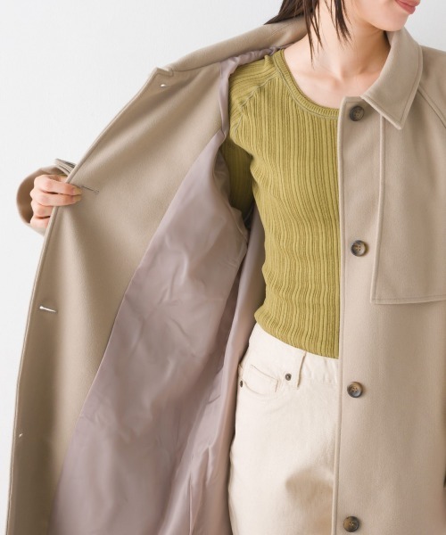 「OMNES」 ステンカラーコート FREE チャコール レディース_画像7