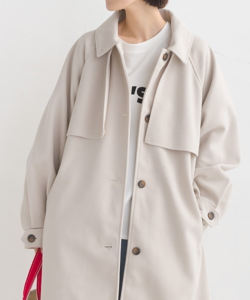 「OMNES」 ステンカラーコート FREE チャコール レディース_画像9