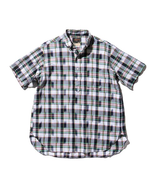 BEAMS+ シャツ イカット マドラス プルオーバー ボタンダウン