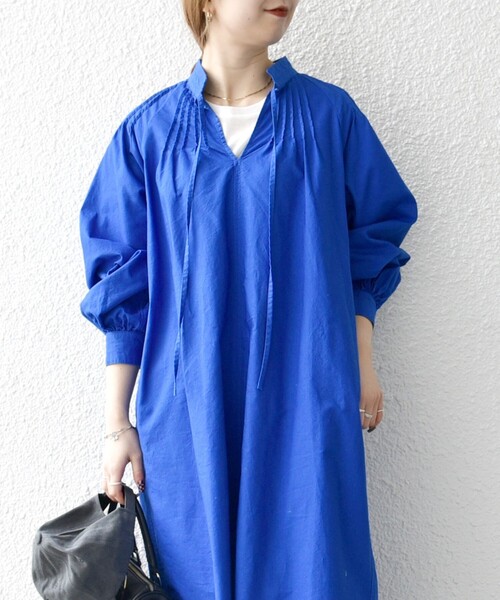 SHIPS any シャツワンピース any:「洗濯機可能」オックス ピンタック