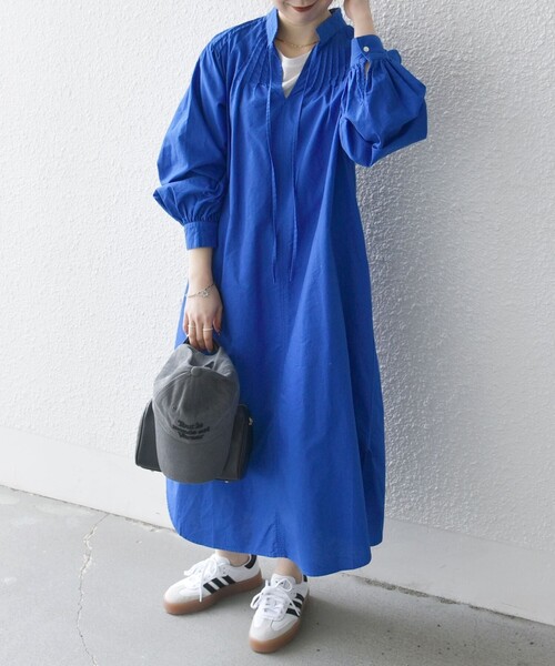 SHIPS any シャツワンピース any:「洗濯機可能」オックス ピンタック