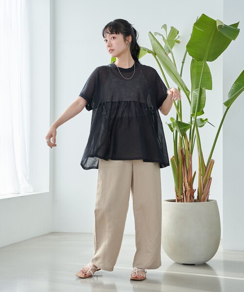 coen（コーエン） ニット セーター サラコ切替ギャザードルマンサマー