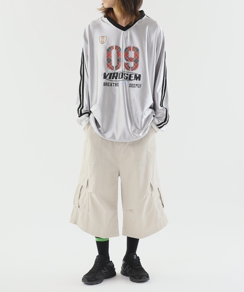 ハーフパンツ ワイドシルエット ドローコード付き 夏 ゆったり Theater code パンツ Wide Silhouette Cargo Half Pants