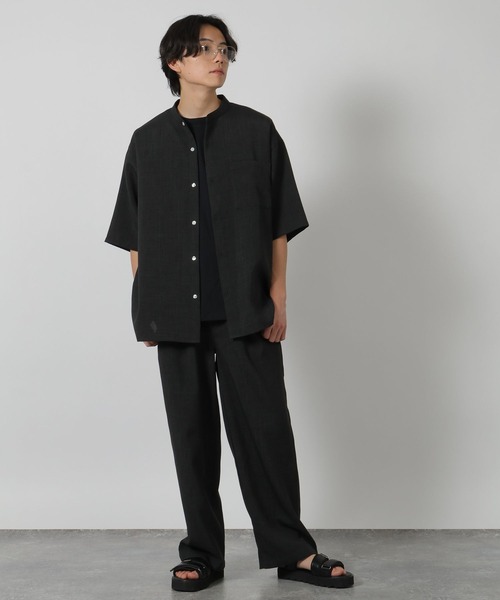 フランクリーダー バンドカラーシャツ フランクリーダー FRANK LEDER バンドカラーシャツ ノーカラー