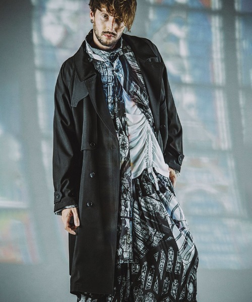 「NO ID.」 トレンチコート ONE SIZE パープル メンズ_画像8