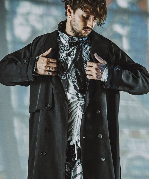 「NO ID.」 トレンチコート ONE SIZE パープル メンズ_画像9