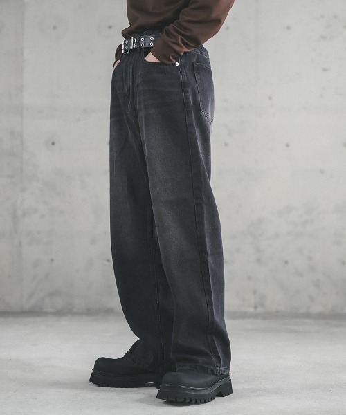 デニム・ジーパン Got Wide Linen Denim Pants ANCELLM/アンセルム/DENIM WIDE SLACKS | GARDEN（ガーデン