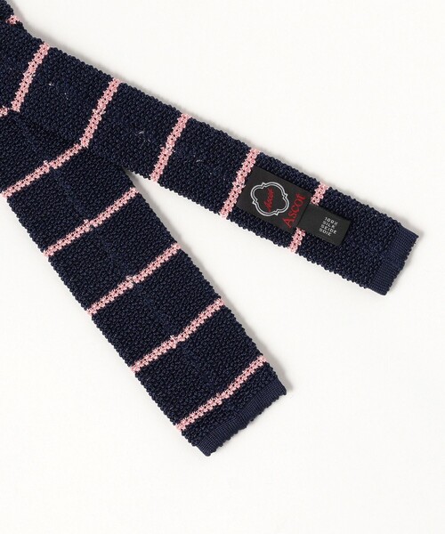 ASCOT ニットタイ　beams f別注　ボーダー BEAMS F（ビームスF）ASCOT / シルク ボーダー ニットタイ