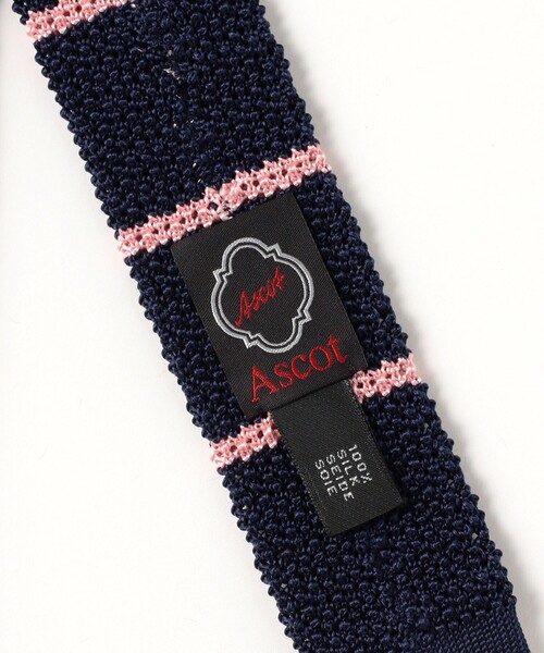 BEAMS F ネクタイ ASCOT / シルク ボーダー ニットタイ