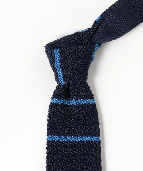 BEAMS F ネクタイ ASCOT / シルク ボーダー ニットタイ