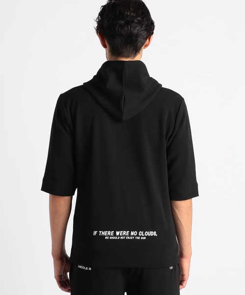 NICOLE CLUB FOR MEN（ニコルクラブフォーメン） パーカー 梨地5分袖