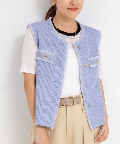 ベスト ジレ ラッセルフリンジベスト レディース