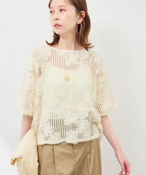 ROPE' PICNIC（ロペ ピクニック） tシャツ メッシュコード刺繍プル