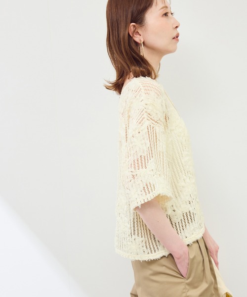 ROPE' PICNIC（ロペ ピクニック） tシャツ メッシュコード刺繍プル
