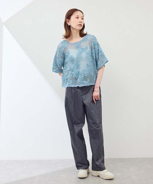 ROPE' PICNIC（ロペ ピクニック） tシャツ メッシュコード刺繍プル