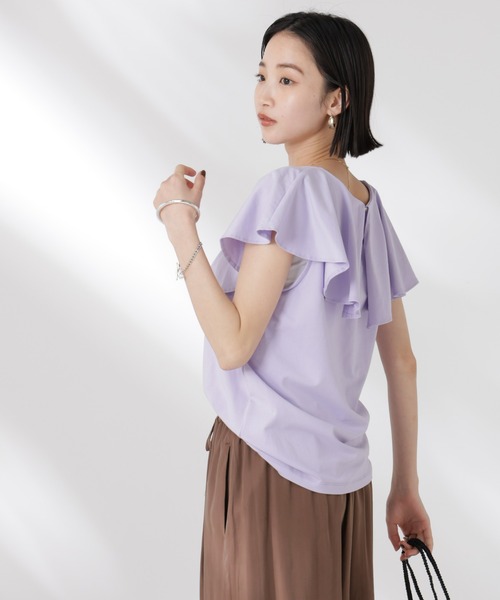 tシャツ ラッフルカラーカットノースリーブトップス レディース | NANO universe | 03