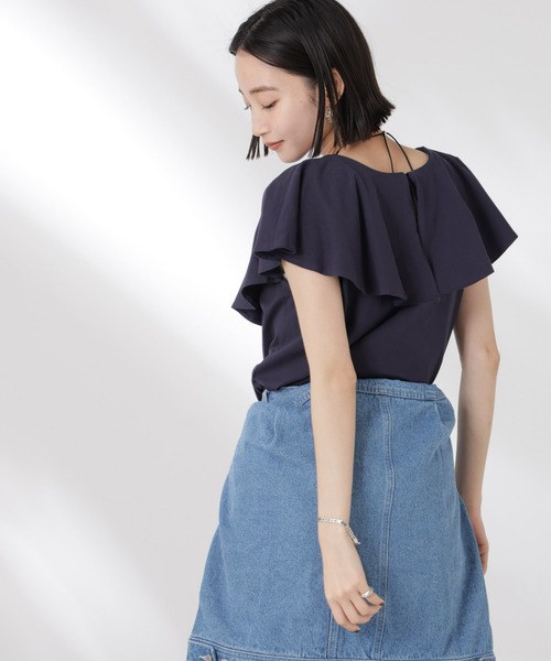 tシャツ ラッフルカラーカットノースリーブトップス レディース | NANO universe | 19