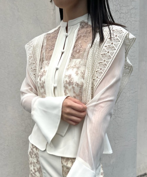 「LILY BROWN」 長袖ブラウス ONE SIZE グレー レディース