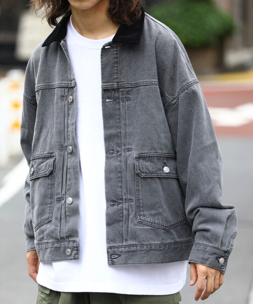 「FREAK'S STORE」 デニムジャケット LARGE ブラック メンズ_画像5