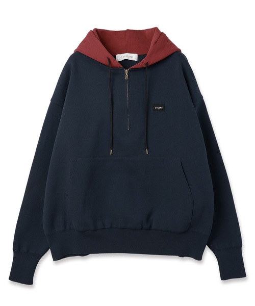 CULLNI パーカー Embroidery Patch Half Zip Knit Hoodie メンズ