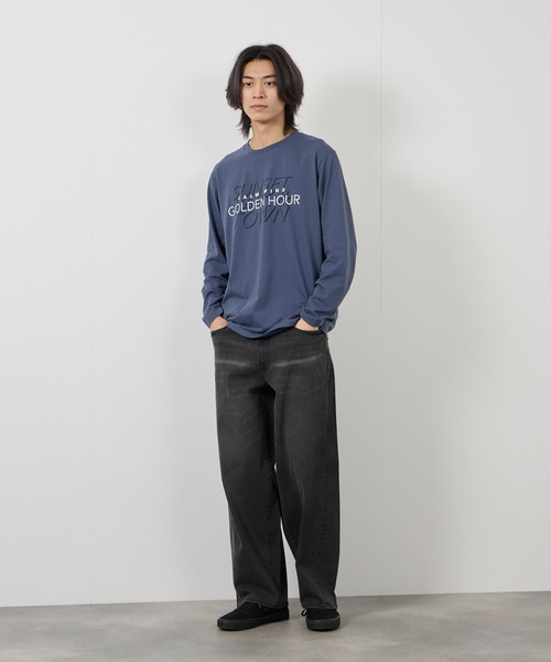 NAVY ワイドパンツ ジーンズ マイデニ バレルレッグ ワイドデニム