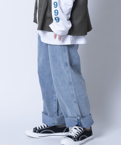 デニムワイドイージーパンツ ワンフォークロージング 1111clothing ◇ワイド&テーパード