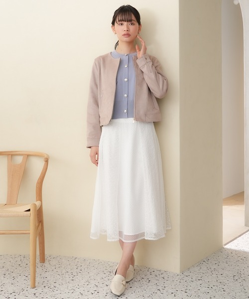 「TRUDEA」 ブルゾン MEDIUM ピンクベージュ レディース_画像7