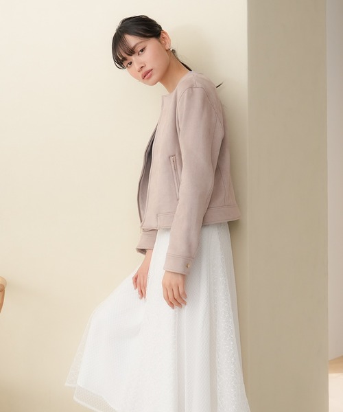 「TRUDEA」 ブルゾン MEDIUM ピンクベージュ レディース_画像9