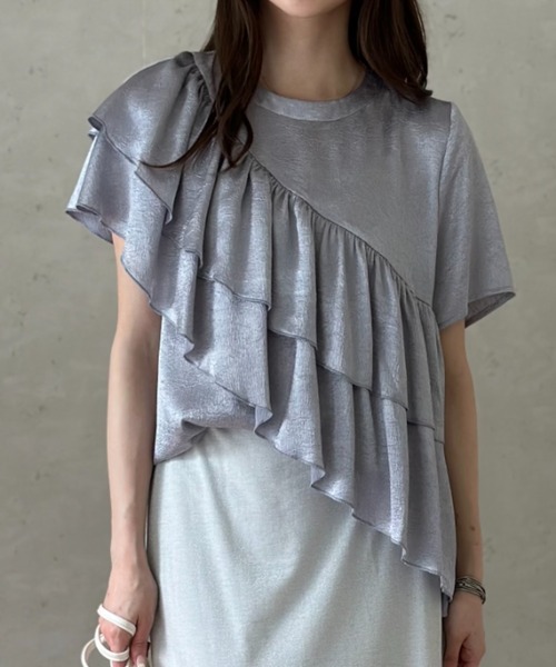 「Per sist ence」 半袖ブラウス FREE グレイッシュベージュ レディース_画像3