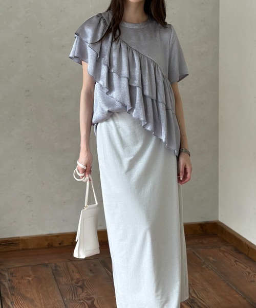 「Per sist ence」 半袖ブラウス FREE グレイッシュベージュ レディース_画像4