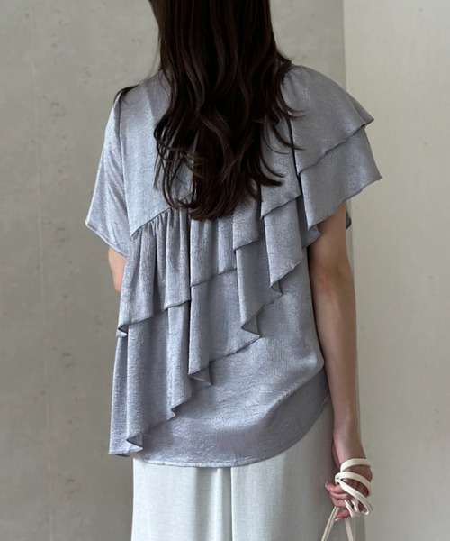 「Per sist ence」 半袖ブラウス FREE グレイッシュベージュ レディース_画像7