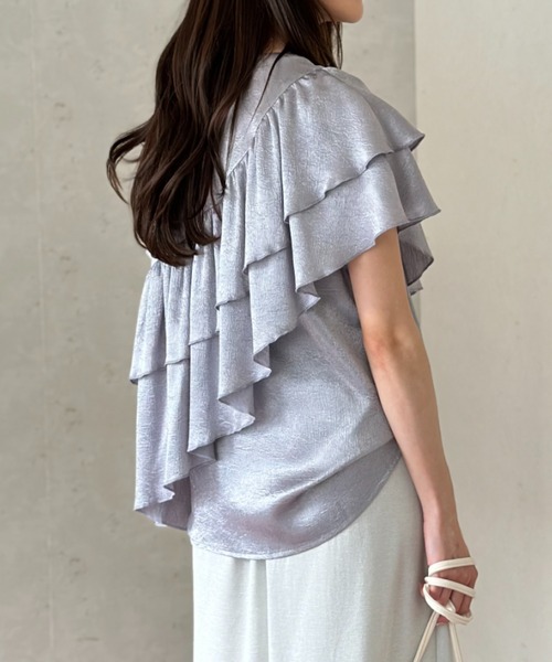 「Per sist ence」 半袖ブラウス FREE グレイッシュベージュ レディース_画像9