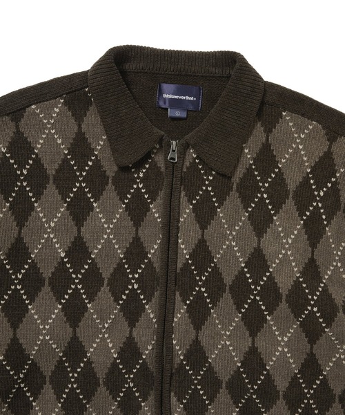 thisisneverthat（ディスイズネバーザット） カーディガン Argyle Zip