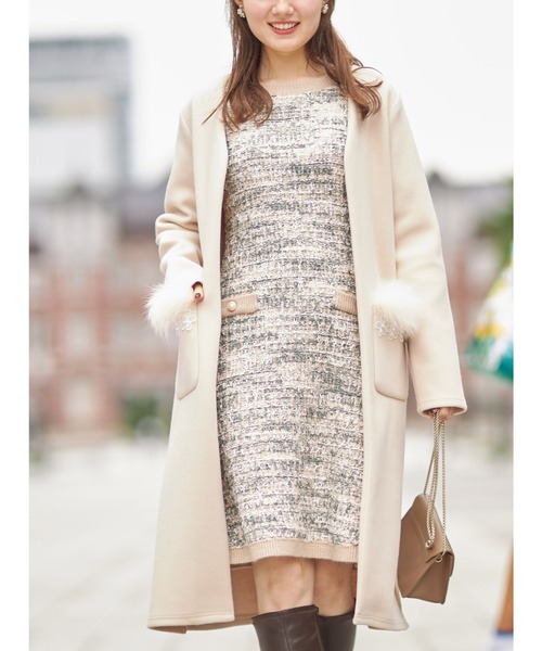 「tocco closet」 ノーカラーコート M アイボリー レディース_画像5