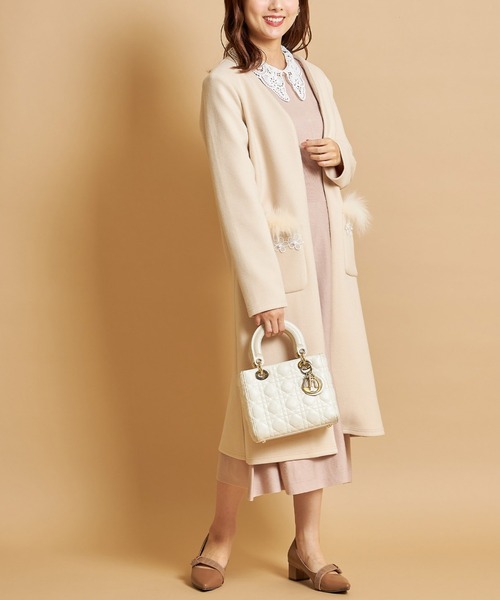 「tocco closet」 ノーカラーコート M アイボリー レディース_画像8