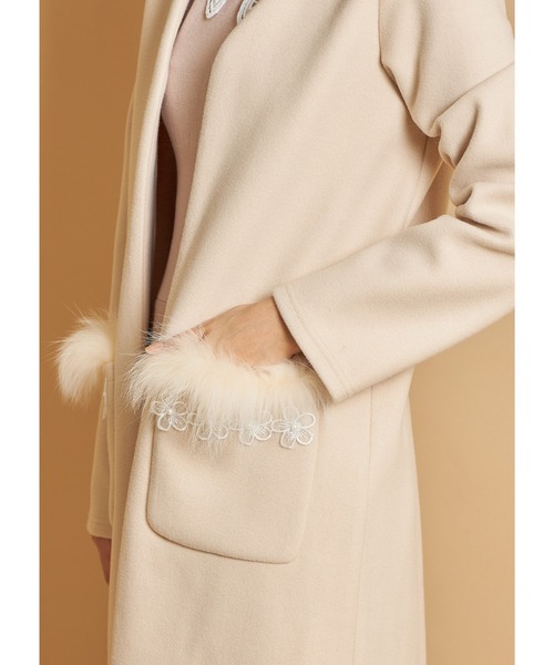 「tocco closet」 ノーカラーコート M アイボリー レディース_画像9