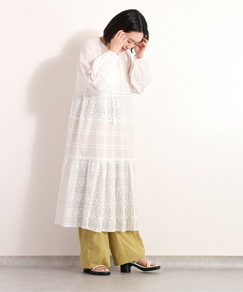 「cepo」 長袖ワンピース M オフホワイト レディース_画像8