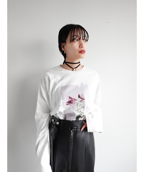 sahara（サハラ） tシャツ Flower Photo Long Tee/フラワーフォト