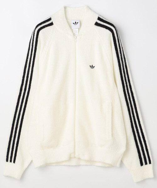 美品adidas☆ニット ジャケット ブルゾン adidas（アディダス） ニットジャケットブルゾン 黒×グレー 背中切替