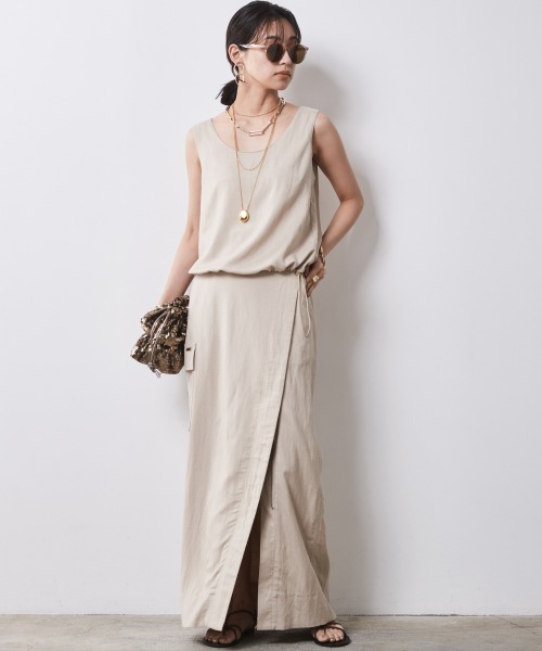 「CHIC STYLE」 スカート LL チャコール レディース_画像4