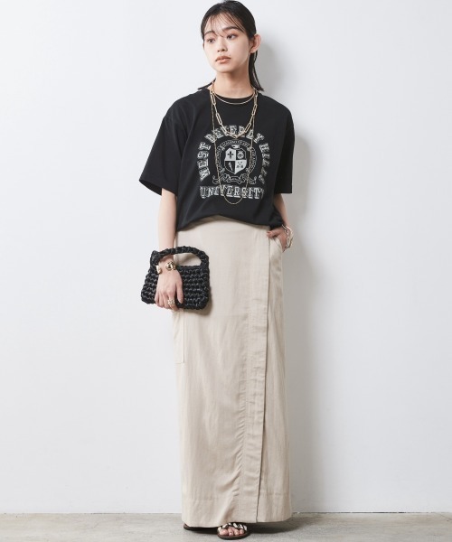 「CHIC STYLE」 スカート LL チャコール レディース_画像9