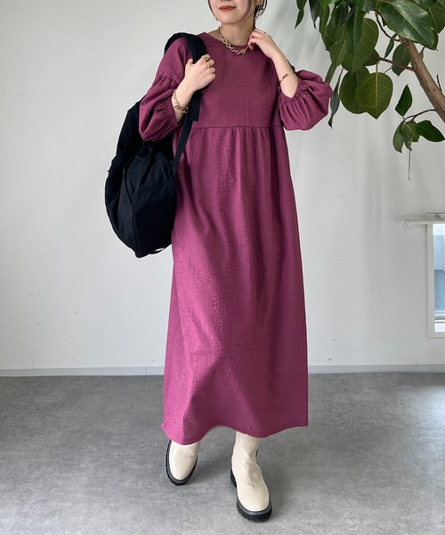 「un dix cors」 7分袖ワンピース FREE パープル レディース_画像7