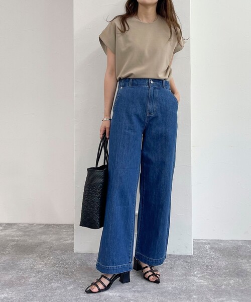 「fredy emue」 デニムパンツ 38 サックスブルー レディース_画像2