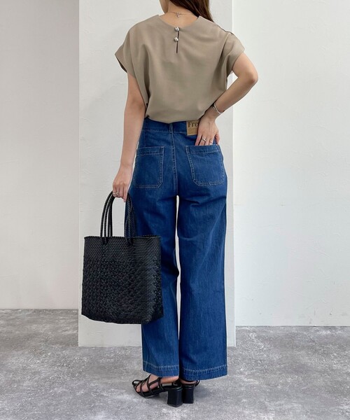 「fredy emue」 デニムパンツ 38 サックスブルー レディース_画像6