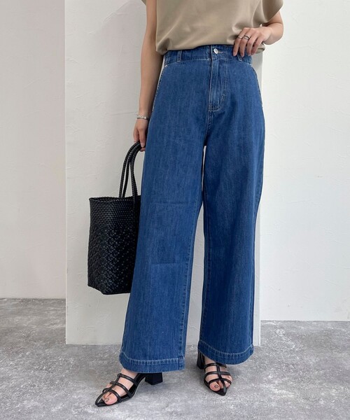 「fredy emue」 デニムパンツ 38 サックスブルー レディース_画像7