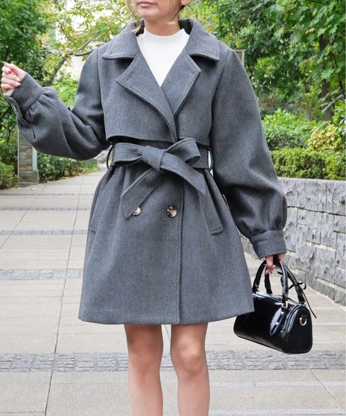 FUN トレンチコート コート トレンチ2WAYコート レディース : ZOZOTOWN