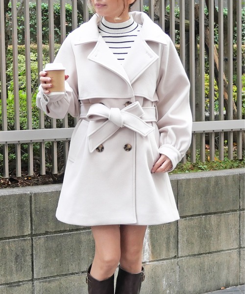 LOUNIE 2wayトレンチコート ジレ　グレー　サイズ38 LOUNIE 2wayトレンチコート ジレ グレー サイズ38 オンライ